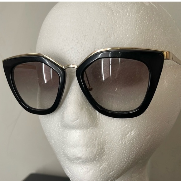 PRADA Cat Eye Black & Gold Sunglasses SPR53S - Picture 6 of 15